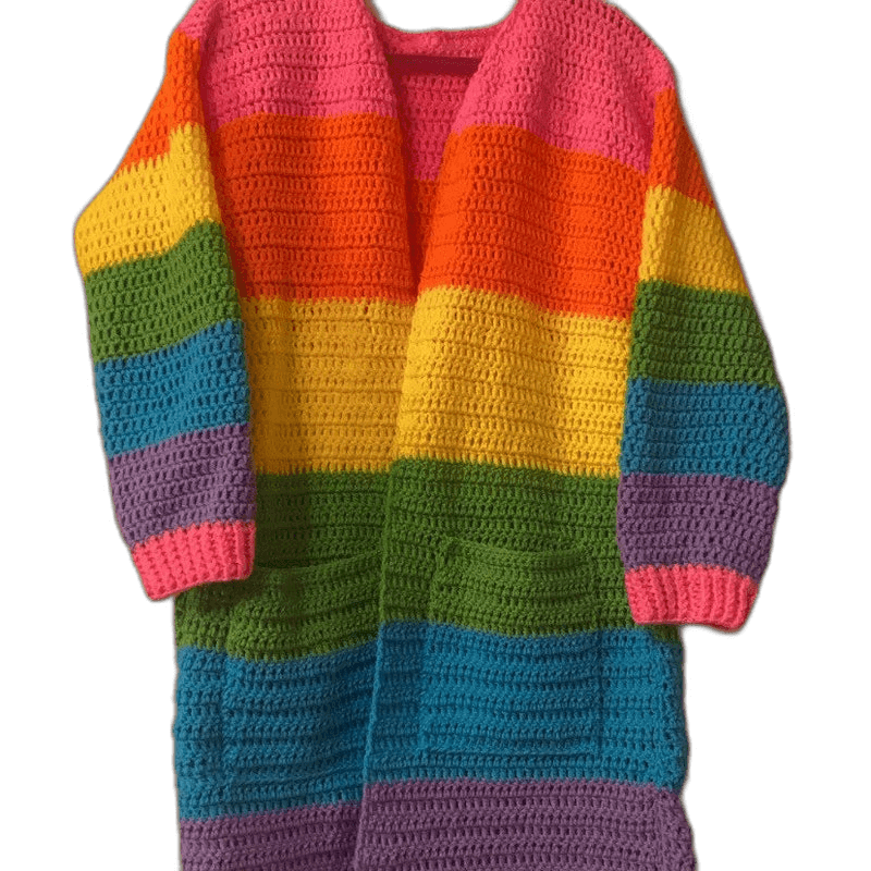 Rainbow Crochet Cardigan