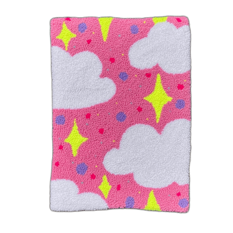 Sparkle Cloud Punch Needle Wall Hanging